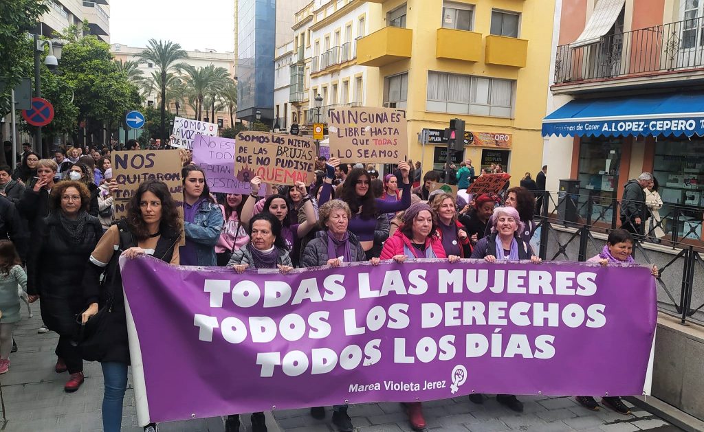 Manifestación del 8M 2023./ Marea Violeta Jerez